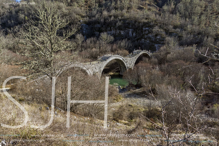 Bridge of Plakidas or Kalogeriko, Pindus Mountains, Zagori, Epirus, Greece