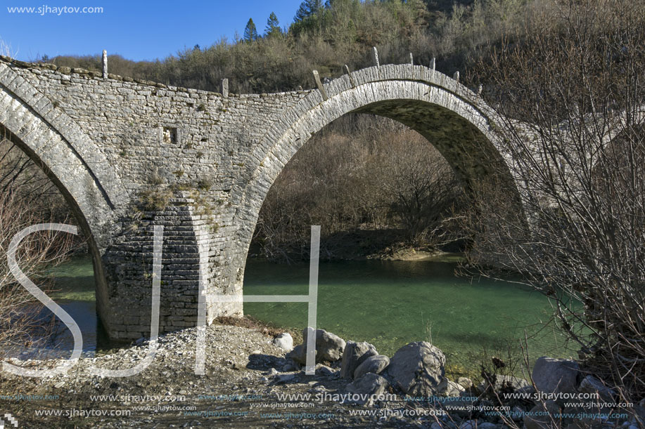 Bridge of Plakidas or Kalogeriko, Pindus Mountains, Zagori, Epirus, Greece