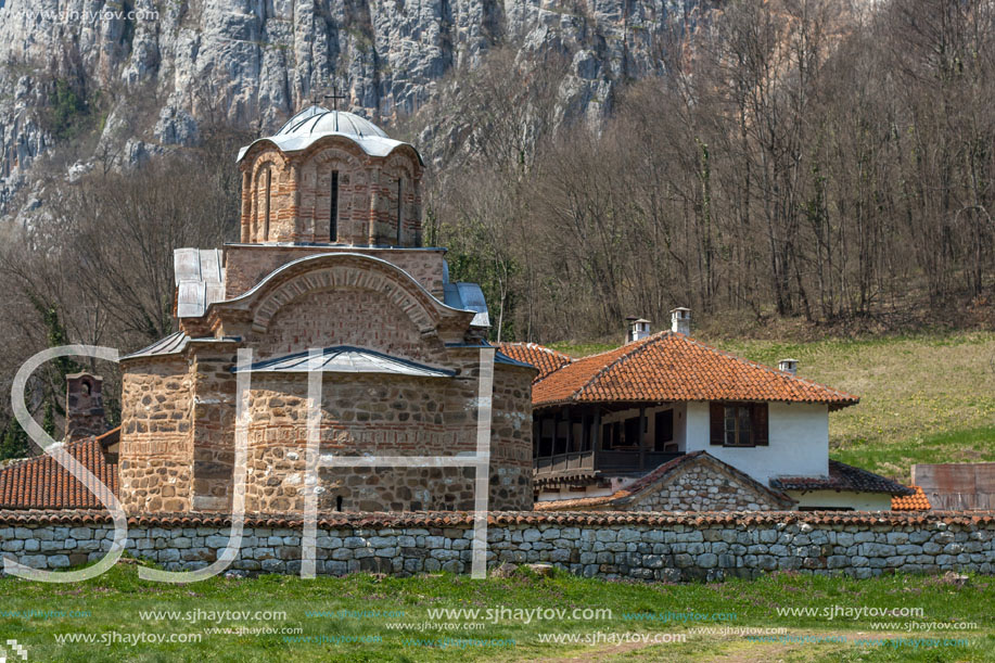 Panorama of medieval Poganovo Monastery of St. John the Theologian, Serbia