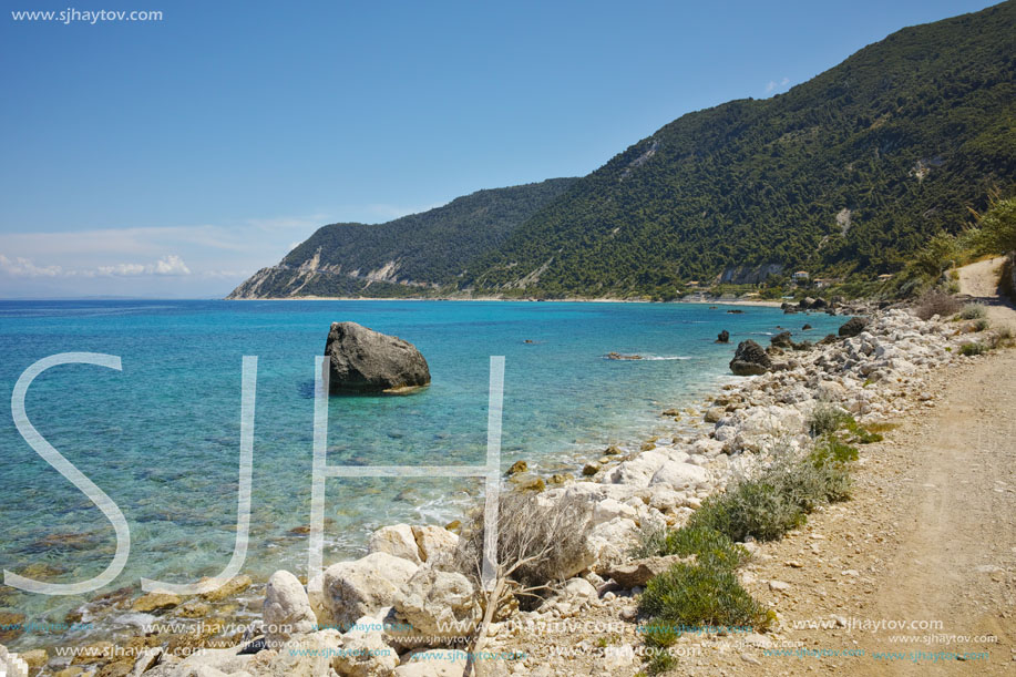 Blue Waters of the Agios Nikitas Beach, Lefkada, Ionian Islands, Greece