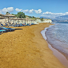 amazing view of Xi Beach,  beach with red sand in Kefalonia, Ionian islands, Greece