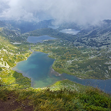 approaching clouds over The Twin, The Trefoil, the Fish and The Lower Lakes, The Seven Rila Lakes, Bulgaria
