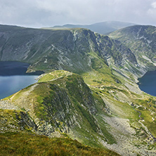 amazing panorama of The Eye and The Kidney lakes, The Seven Rila Lakes, Bulgaria