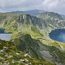 amazing Landscape of The Eye and The Kidney lakes, The Seven Rila Lakes, Bulgaria