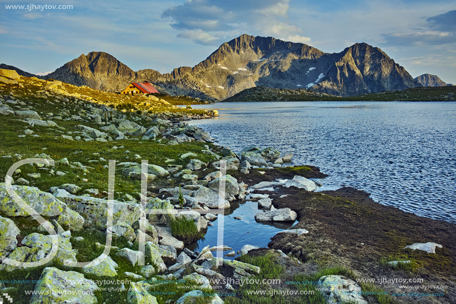 Sunset at Kamenitsa Peak And Tevno lake, Pirin Mountain, Bulgaria