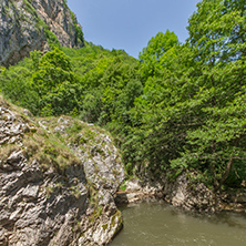 landscape with mountains trees, Erma River Gorge, Bulgaria