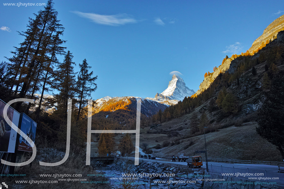 Amazing panorama of Matterhorn from Zermatt, Switzerland
