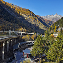 Amazing panorama of Alps and Tunnel under the mountain, Switzerland