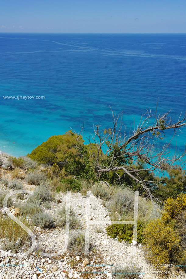 Amazing view of Kokkinos Vrachos Beach, Lefkada, Ionian Islands, Greece