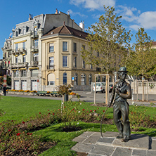 Town of Vevey and Monument of Charlie Chaplin, canton of Vaud, Switzerland