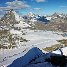 Panoramic view around mount Matterhorn, Alps, Switzerland