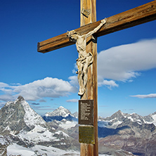 Crucifixion on matterhorn glacier paradise near Matterhorn Peak, Alps, Switzerland