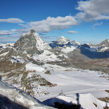 Amazing Winter landscape around mount Matterhorn, Alps, Switzerland