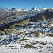 Amazing winter Panorama of Alps from Matterhorn Glacier Paradise, Switzerland