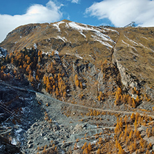Amazing autumn view of Swiss Alps, Canton of Valais,Switzerland