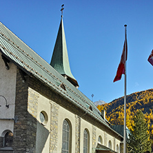 Old church in Zermatt Resort, Canton of Valais, Switzerland
