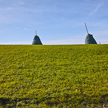 Buy hay and green meadows near mount Rigi, Alps, Switzerland