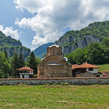 Panoramic view of Poganovo Monastery of St. John the Theologian and Erma River Gorge, Serbia