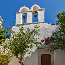 White church in Parakia, Paros island, Cyclades, Greece