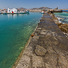 Venetian fortress and small port in Naoussa town, Paros island, Cyclades, Greece
