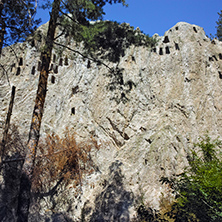 Thracian Sanctuary Eagle Rocks near town of Ardino in Rhodopes mountain, Kardzhali Region, Bulgaria