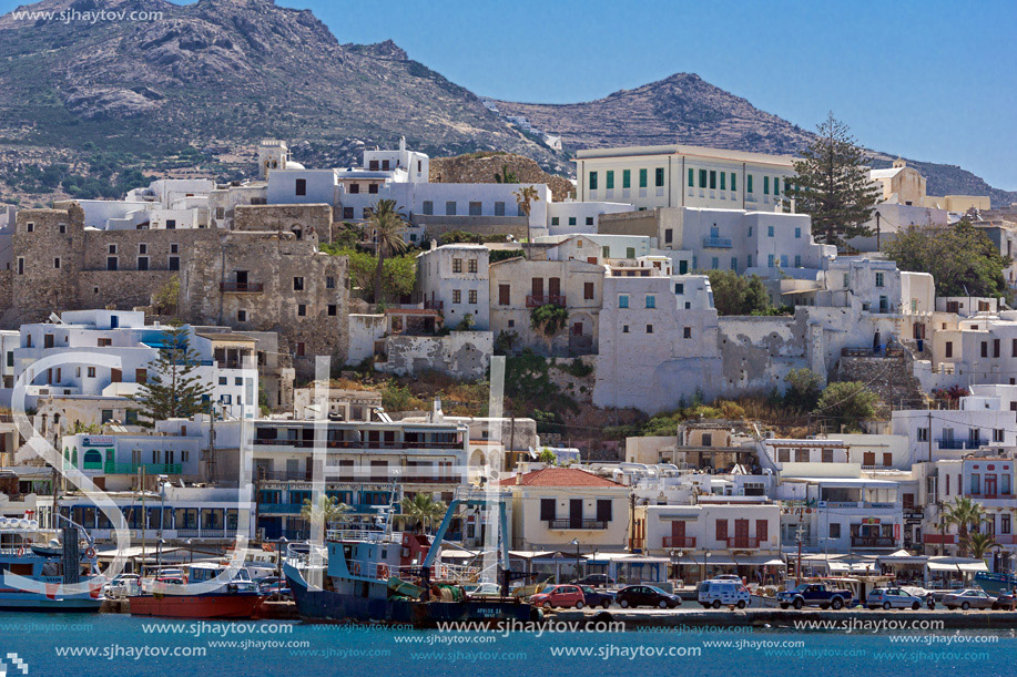 Panoramic view of Chora town, Naxos Island, Cyclades, Greece