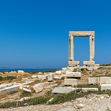 Panoramic view of Portara, Apollo Temple Entrance, Naxos Island, Cyclades, Greece