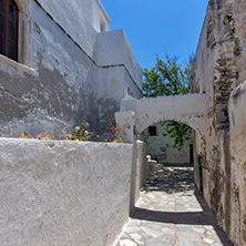 White houses in the fortress in Chora town, Naxos Island, Cyclades, Greece