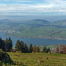Panoramic view to Lake Luzerne, Alps, Switzerland