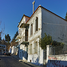 Typical street and houses in old town of Xanthi, East Macedonia and Thrace, Greece