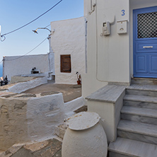 White houses in old town of Ermopoli, Syros, Cyclades Islands, Greece