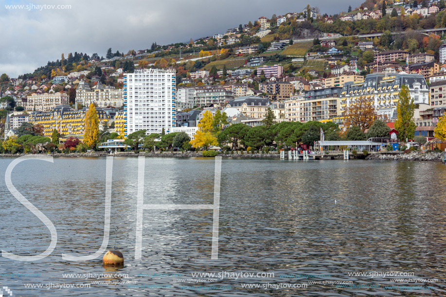 Amazing view to Montreux and Lake Geneva, canton of Vaud, Switzerland