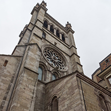 belfry of St. Pierre Cathedral in Geneva, Switzerland