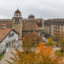 Amazing Autumn Panorama to city of Geneva, Switzerland
