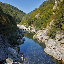 Arda river and Rhodopes mountain near Devil"s Bridge, Kardzhali Region, Bulgaria