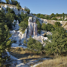 Panoramic view Rock phenomenon Stone Wedding near town of Kardzhali, Bulgaria