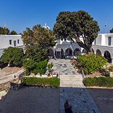 Courtyard of Panagia Ekatontapiliani church  in Parikia, Paros island, Cyclades, Greece