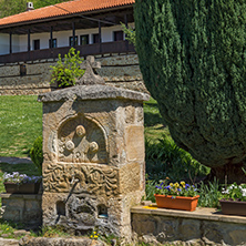 Amazing view with Fountain and Courtyard in Temski monastery St. George, Pirot Region, Republic of Serbia