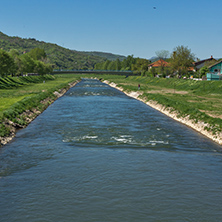 Amazing view of Nisava river passing through the town of Pirot, Republic of Serbia