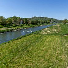 Amazing Landscape of Nisava river passing through the town of Pirot, Republic of Serbia