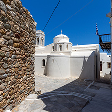 Catholic church and Square in the fortress in Chora town, Naxos Island, Cyclades, Greece