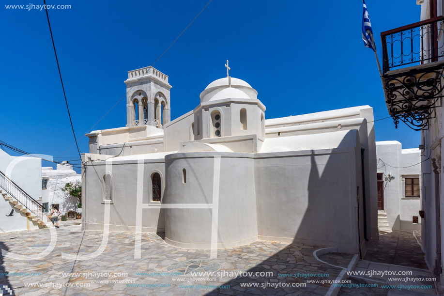 Catholic church in the fortress in Chora town, Naxos Island, Cyclades, Greece