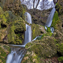 Landscape of Deep forest Waterfall near village of Bachkovo, Plovdiv region, Bulgaria