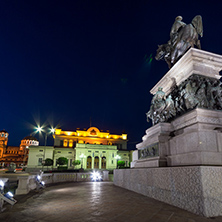 Monument to the Tsar Liberator, National Assembly and Alexander Nevsky Cathedral in city of Sofia, Bulgaria
