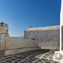 Small White orthodox church in Mykonos, Cyclades Islands, Greece
