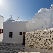 White orthodox church in Mykonos, Cyclades Islands, Greece