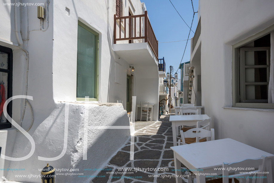 Old stone house in Naoussa town, Paros island, Cyclades, Greece