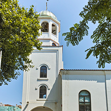 Bell tower of Saints Cyril and Methodius church where the relics of St. John the Baptist, Sozopol Town, Burgas Region, Bulgaria