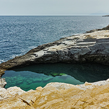 Panoramic view to Giola Natural Pool in Thassos island, East Macedonia and Thrace, Greece