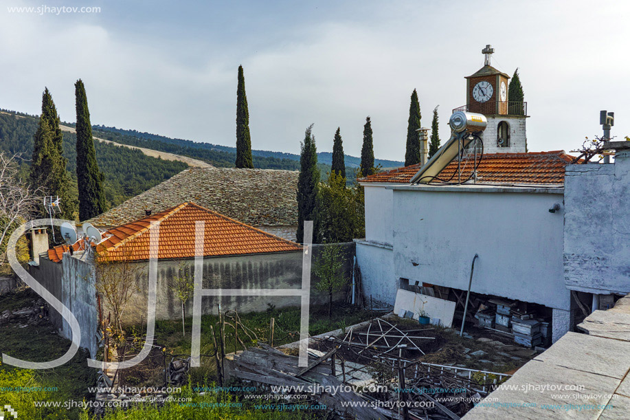 Orthodox church with stone roof in village of Theologos,Thassos island, East Macedonia and Thrace, Greece